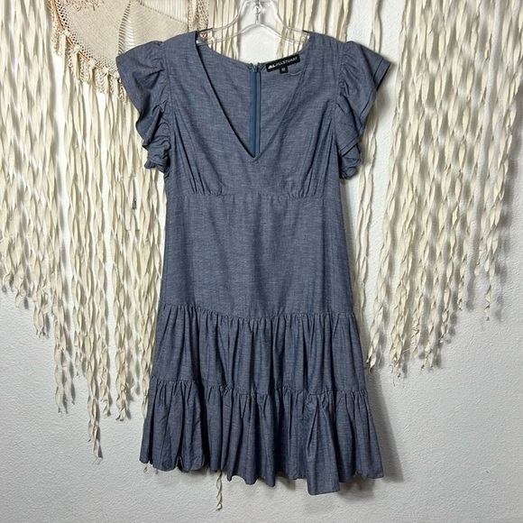 JILL Jill Stuart Chambray Flutter Sleeve Dress Size M - Picture 7 of 9